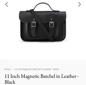 11 inch magnetic batchel in leather - black